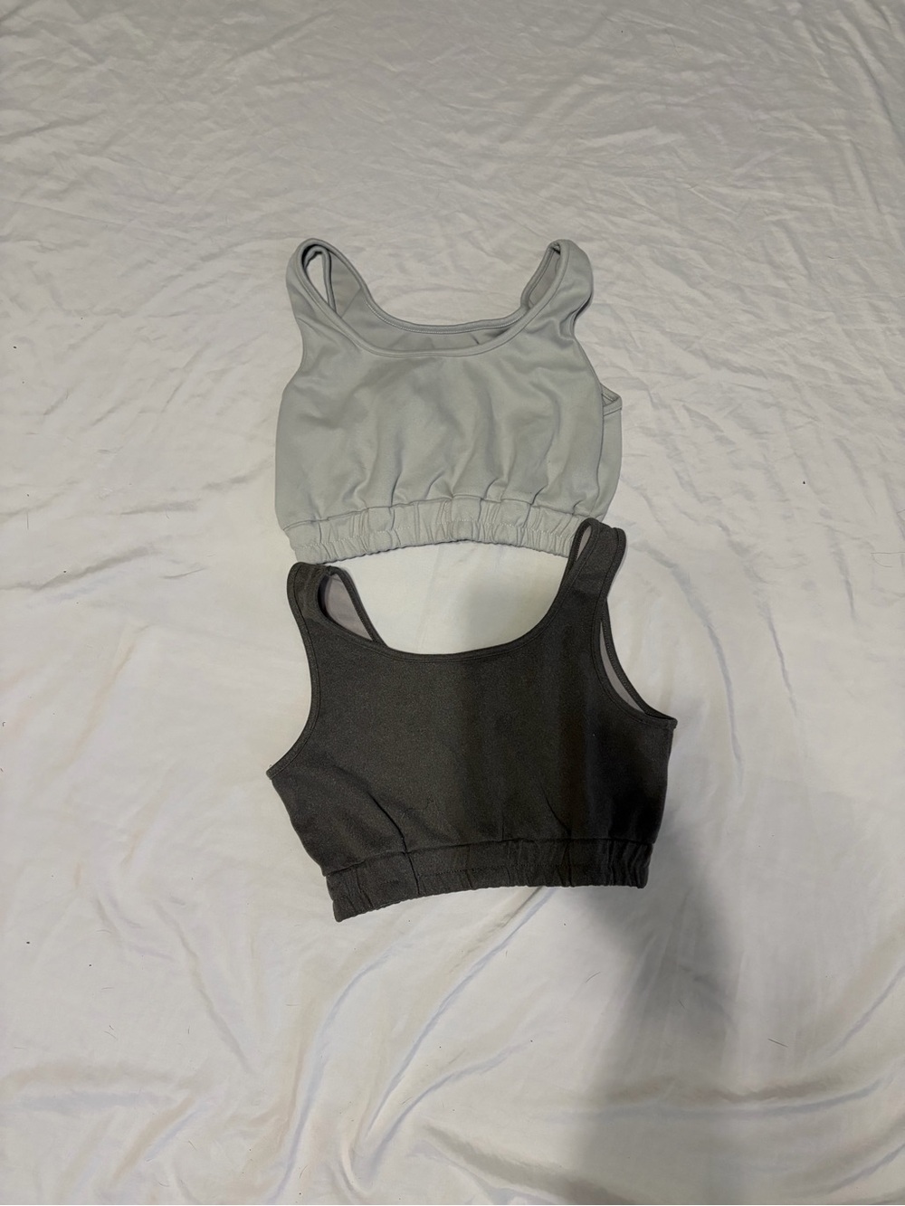 Women’s Scoop Neck Cropped Sleep Bralette - Black & Light Gray